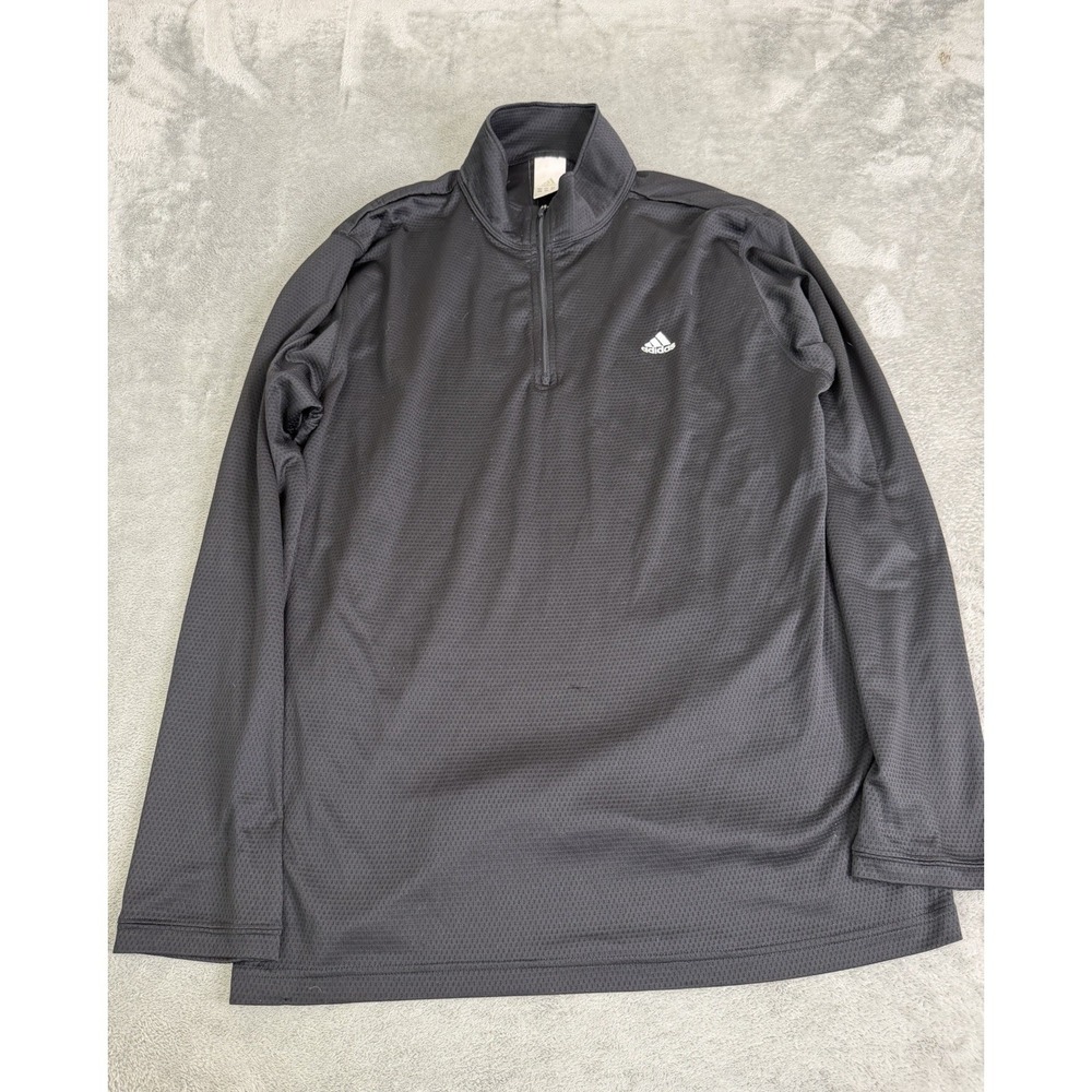 Vintage Y2K Adidas Pullover 1/4 Zip Jacket Men's Size XL Black